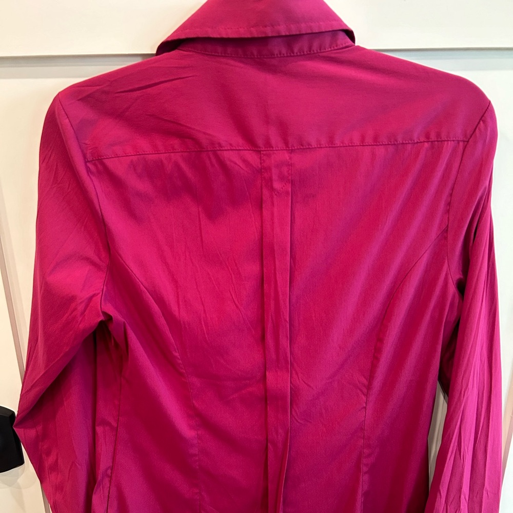 Express | Pink Ruffled Buttoned Blouse (Size Medium) - Picture 3 of 3